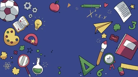 Back to School Stop Motion Chalk Background template Stock Footage 113855203