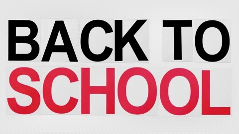 Back To School Stop Motion Paper Titles On Alpha Pack Of 2 Stock Footage 291627086