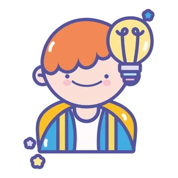 Back to school student boy creativity idea Illustrazione stock