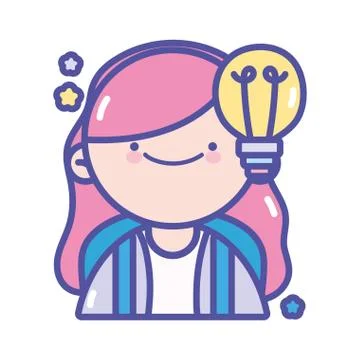 Back to school student girl creativity idea Illustrazione stock