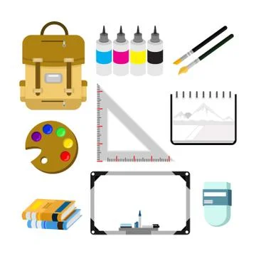 Back to School Student Stuff Illustration Set Stock Illustration