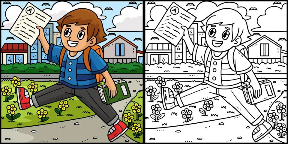 Back To School Student Test Papers Illustration Stock Illustration