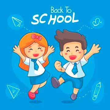 Back to school students design Stock Illustration