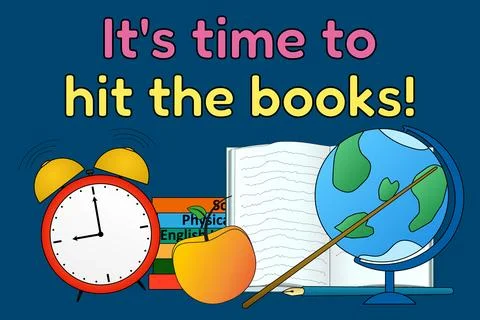 Back to School Study Time Vector Illustration イラスト素材