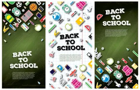 Back to school supplies 12 Stock Illustration