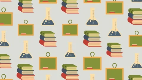 Back to School Supplies and Learning Pattern Stock Footage 333327478
