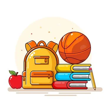 Back to School Supplies Backpack Stock Illustration