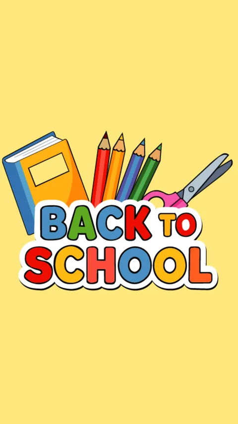 Back to School Supplies Education Concept with Books Pencils and Scissors Stock Footage 337594210