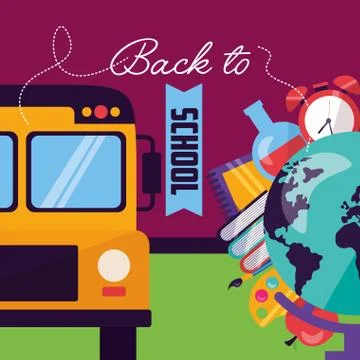 Back to school supplies flat design イラスト素材