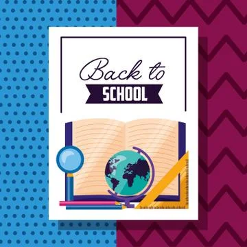 Back to school supplies flat design イラスト素材