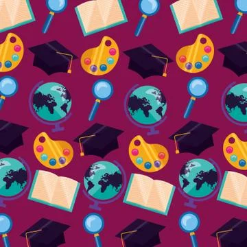 Back to school supplies flat design Stock Illustration