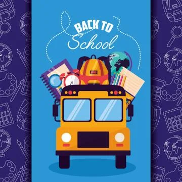 Back to school supplies flat design Stockillustratie