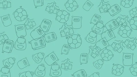 Back to School Supplies Seamless Pattern Background Design. Stock Footage 321852166