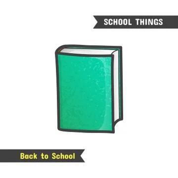 Back to School Supplies, vector hand drawn icon Stock Illustration