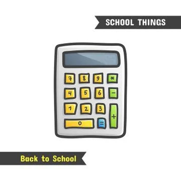 Back to School Supplies, vector hand drawn icon Stock Illustration