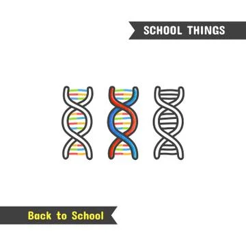 Back to School Supplies, vector hand drawn icon Stock Illustration