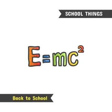 Back to School Supplies, vector hand drawn icon Stock Illustration