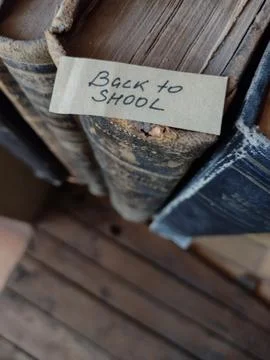 Back to school tag, creative concept Stock Photos