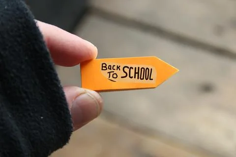 Back to school tag creative concept. Stock Photos