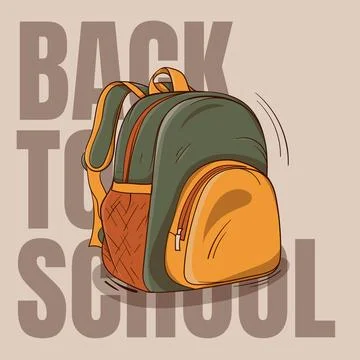 Back to school. template design for back to school with school bag in carto.. Stock Illustration