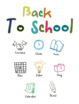 Back to school template design Stock Illustration