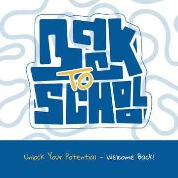 Back to school template design with typography in blue design and white blu.. Stock Illustration