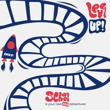 Back to school template design with waving stair in abstract illustration Stock Illustration