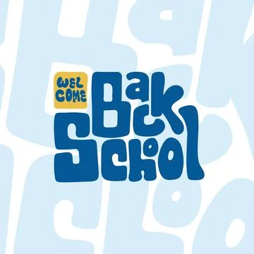 Back to school template with typography of back to school in blue design Stock Illustration