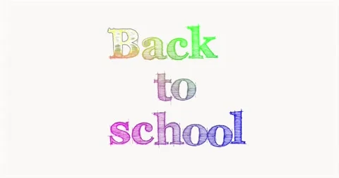 Back to school text animation. multicolored text on a white background. Stock Footage 158356860