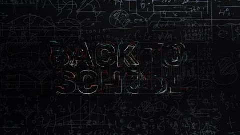 Back To School Text Animation With School Blackboard With Education Symbols Stock Footage 116648344
