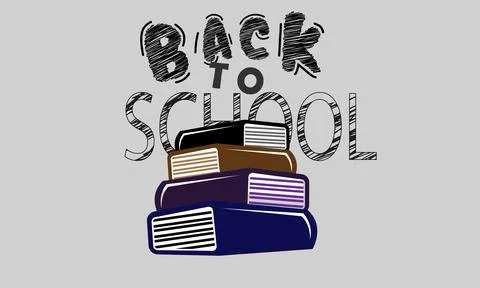 Back to School Text Animation with Stacked Books on Black Background Stock-Illustration