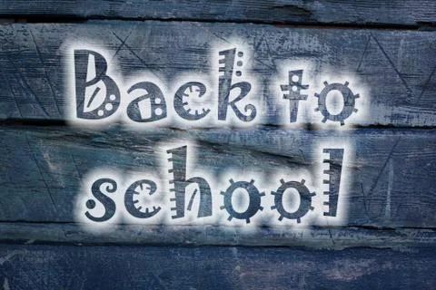 Back to school text on background Stock Illustration