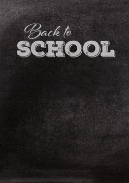 Back to school text on blackboard Stock Photos