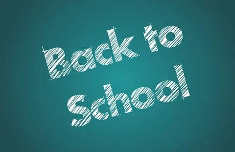 Back to school text with chalk hand writing style  on blackboard  background, イラスト素材