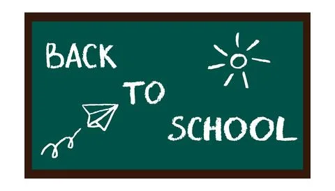Back to school text on chalkboard with chalk patterns. Vector illustration Stock Illustration