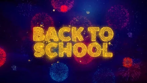 Back To School Text on Colorful Ftirework Explosion Particles. Stock-Footage 116078545