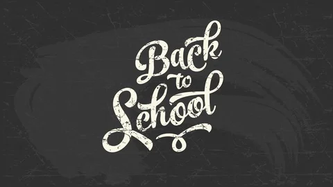 Back to school text concept art using groovy typography written with white chalk Stock Footage 129715585