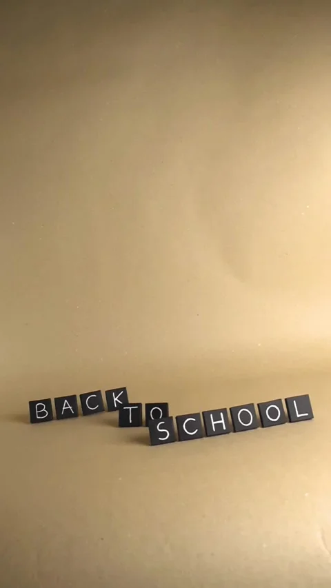 Back to school text on craft paper background Stock Footage 341326748