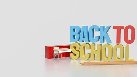 The Back to school text for education concept 3d Rendering. 写真素材