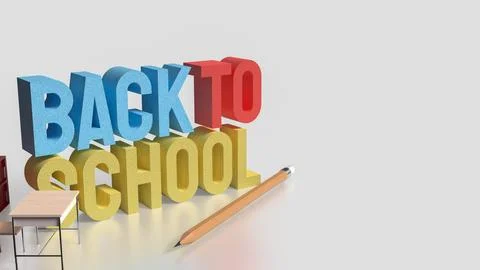 The Back to school text for education concept 3d Rendering. 写真素材