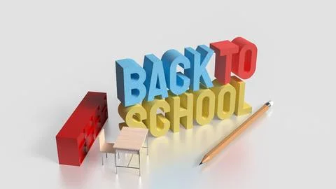 The Back to school text for education concept 3d Rendering. 写真素材