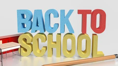 The Back to school text for education concept 3d Rendering. 写真素材