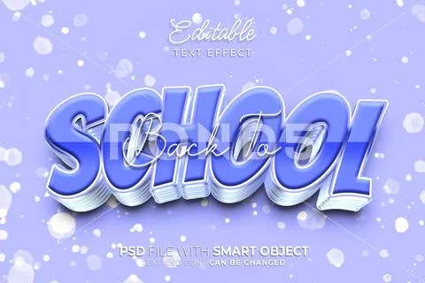 Back to school text effect editable PSD Template
