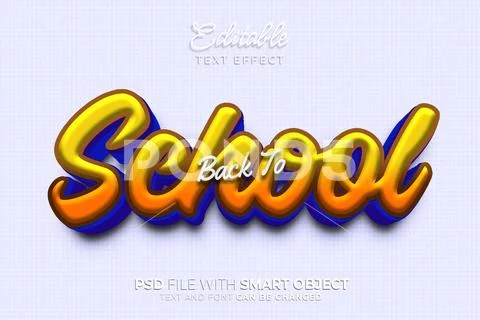 Back to school text effect editable PSD-sjabloon