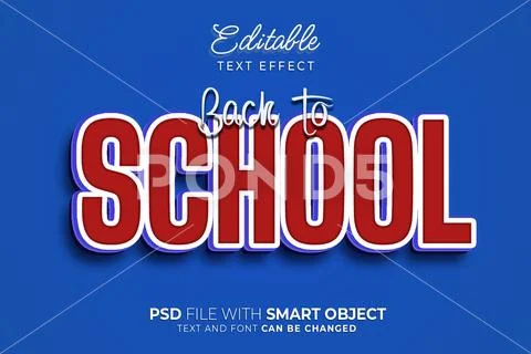Back to school text effect editable PSD Template