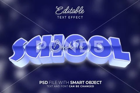 Back to school text effect editable PSD-sjabloon