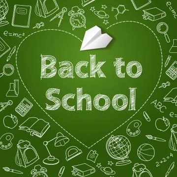 Back to school text end  vector doodle Stock Illustration