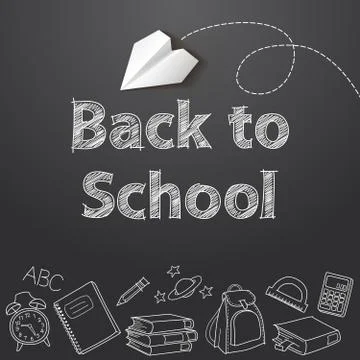 Back to school text end  vector doodle Stock Illustration