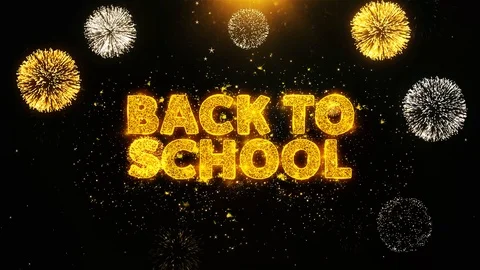 Back To School Text on Firework Display Explosion Particles. Stock-Footage 116079631