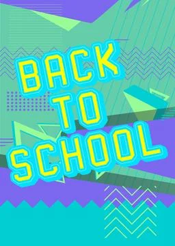 Back To School text with geometrical graphic retro theme background. Minima.. 库存插图